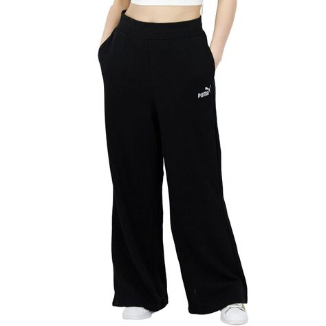 Puma Size Small New Without Tags Black Wide Leg Elastic Waist Side To Side At Waist Unstretched: 13" Rise: 12" Inseam: 28" Puma Pants, Black Sweatpants, Active Wear Pants, Sweat Pants, Track Pants, Elastic Waist, Active Wear, Wide Leg, Sweatpants