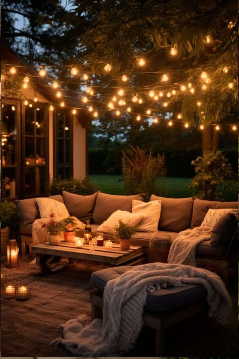 Prep your garden for winter wonder! ❄🌿 Dive into 7 transformative ideas to keep your backyard vibrant during the cooler months. From frost-resistant plants to cozy outdoor nooks, discover how to make your outdoor space a chilly-season paradise. Embrace the beauty of winter in your garden! 🍂❄🌼 #WinterGardenTips #ColdWeatherPrep #BackyardBliss Aesthetic Outdoor Area, Outdoor Garden Entertaining Area, Cozy Home Garden, Cosy Veranda Ideas, Cozy Garden Nook, Outside Nook Ideas, Outdoor Garden Patio, Cozy House With Plants, Cozy Outside Sitting Area