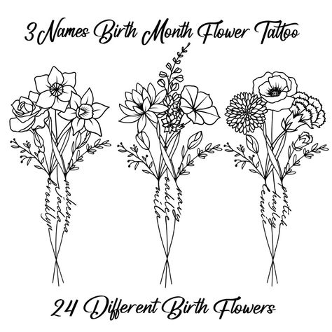 This Digital Prints item by ZetaArtStore has 351 favorites from Etsy shoppers. Ships from United States. Listed on Aug 21, 2024 3 Birth Flower Tattoos, Vine With Names Tattoo, Triple Birth Flower Tattoo, Flower Bouquet Tattoo Stencil, 3 Birth Flower Bouquet Tattoo, 3 Names Birth Flower Tattoo, Floral Tattoo With Names, 3 Name Tattoo, Birth Flower Tattoos Kids Names