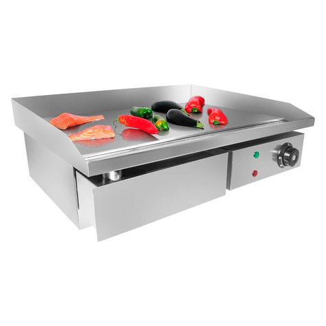 PRICES MAY VARY. ✪ COMMERCIAL USE: This electric flat top griddle is suitable for both home and commercial use. The baking surface is 21.5" x 17", the power is 3.0kW. With a temperature range of 50-300 °C, this griddle grill is perfect for any type of food - vegetables, seafood, meat, eggs, and other things that can be cooked together. You can cook several different meals at the same time with only one piece of equipment. ✪ HIGH-GRADE MATERIALS: The griddle is made of 201 Stainless steel that is Prepared Eggs, Kitchen Surface, Fresh Breakfast, Flat Top Griddle, Flat Top Grill, Electric Griddle, Griddle Grill, Commercial Appliances, Cooking Pan