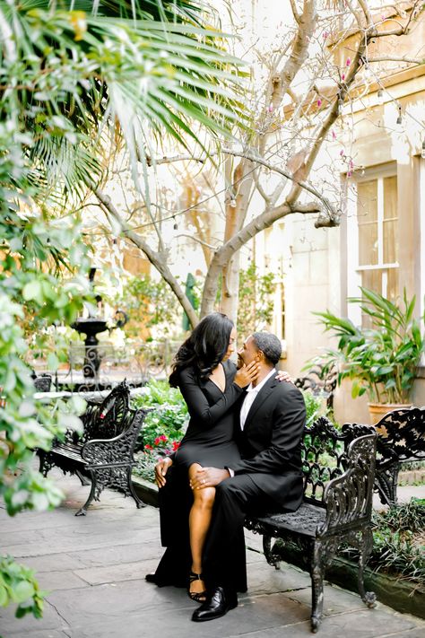 French Quarter Engagement Photos, New Orleans Couples Photoshoot, New Orleans Engagement Pictures, Engagement Shoot Black Couple, Black People Engagement Photos, Couple Poses Black People, New Orleans Engagement Photos, Engagement Photoshoot Black Couple, Couple Poses Black