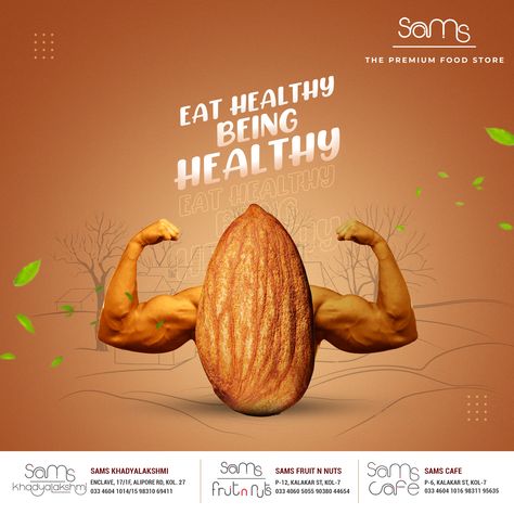 Eat Healthy Being Healthy | Social Media Dry Fruit Post | Shiv Graphic Designer
#socialmediacreativead s #socioalmediacreativepost #socialmediadryfruitcreativeads #socialmediadryfruitpost #socialmediaconceptualpost #socialmediapost #socialmediaads #dryfruit #dryfruitads #shivcreative #shivgraphicdesigner Almonds Social Media Post, Apple Creative Ads, Fruit Social Media Design, Dry Fruits Social Media Post, Healthy Food Creative Ads, Healthy Food Social Media Design, Dry Fruits Creative Ads, Nuts Social Media Ads, Fruit Advertising