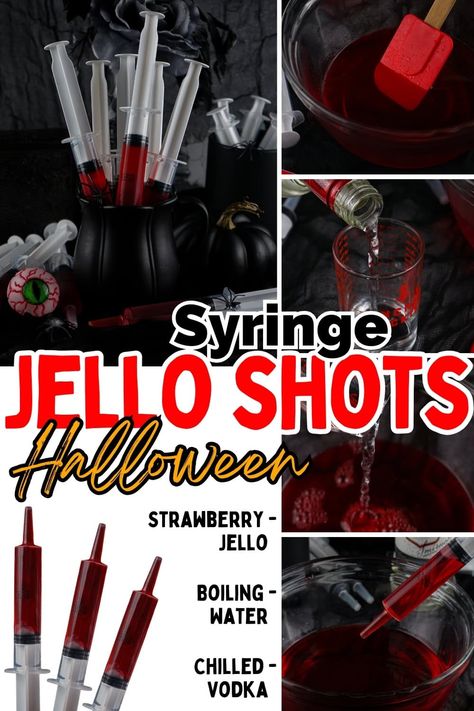 Hello Syringe Shots, Hello Shots In Syringes, Syringe Jello Shots Recipe, Jell-o Shot Syringes, Jello Syringe Shots Recipe, Purple People Eater Drink, Jello Shot Syringes Recipe, Syringe Jello Shots, Raspberry Jello Shots