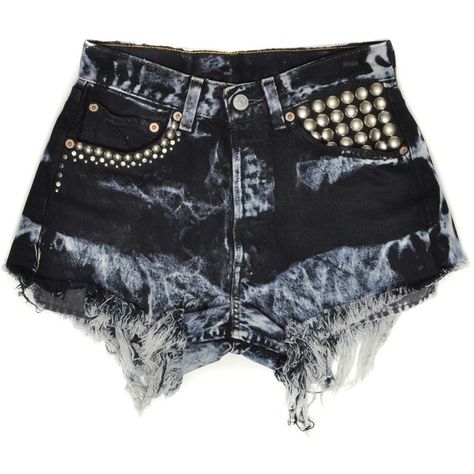 Vintage Short, Vintage High Waisted Shorts, Silver Shorts, Studded Shorts, Diy Shorts, High Rise Shorts, Mini Shorts, Punk Outfits, Cute Shorts