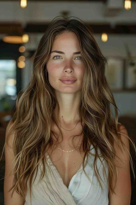 The Best Long Haircuts of 2024 Balayage Hair Long Layers, Long Hair Layers Fine Hair, How To Get Subtle Waves In Hair, Long Layered Haircuts Shag, Beach Haircuts For Long Hair, Long Layered Beach Waves Haircuts, Long Effortless Hair, Long Haircut Shaggy Layers, Hair Ideas Long Layers