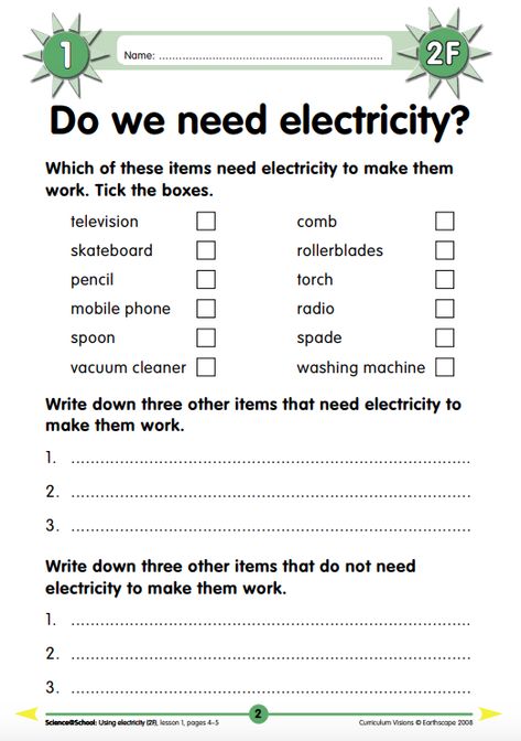 Curriculum Visions electricity science worksheet for KS1 readers. Electricity Worksheets For Grade 2, Electricity Worksheet, What Is Electricity, Electricity Lessons, Energy Quiz, Shadow Activities, Reading Games For Kids, Science Electricity, Teacher Printables