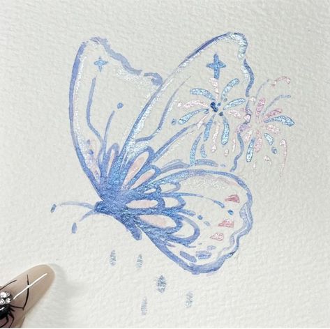 Cute Butterfly Doodles, Butterfly Aesthetic Drawing, Butterfly Drawing Sketches, Butterfly Drawing Aesthetic, Butterfly Doodle, Pencil Sketches Landscape, Illustrator Ideas, Whimsical Art Journal, Page Borders Design