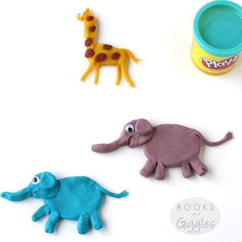 Easy Playdough Animals | AllFreeKidsCrafts.com Play Dough Animals, Playdoh Ideas, Playdough Creations, Play Dough Crafts, Kids Play Dough, Elephants Playing, Clay Crafts For Kids, Playdough Activities, Kids Clay