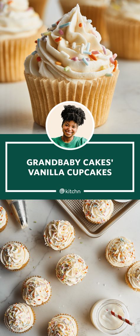 Grandbaby Cakes Vanilla Cupcakes, American Buttercream Recipe, Cakes Vanilla, Easy Vanilla Cupcakes, Moist Vanilla Cupcakes, Grandbaby Cakes, Vanilla Muffins, Vanilla Cupcake Recipe, American Recipes