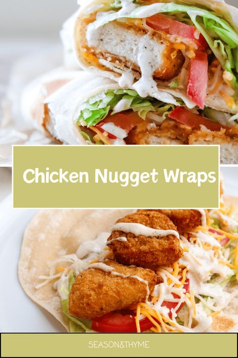 Chicken Nugget Wraps Chicken Nugget Meals, Chicken Nugget Wrap, Wingstop Ranch Recipe, Southwest Chicken Wraps, Tuna Lettuce Wraps, Tyson Chicken, Lunch On The Go, Low Carb Wraps, Southwest Chicken