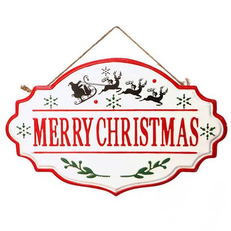 Complete your holiday decorating with festive Christmas wall art that adds to your Christmas decor theme. Usher the holiday spirit into your home with our 20x12in. white, red, black and green “Merry Christmas” wall sign decor. Spread good cheer and make everyone smile with wonderful holiday wall art. Make the season merry and bright with art that welcomes the season and greets guests all season long…and the kids will be delighted. | Classic Christmas Merry Christmas Metal Wall Decor, White Wall Sign Decor, Christmas Metal, Birthday Coupons, Holiday Wall Art, Upper And Lowercase Letters, Christmas Inspo, Outdoor Patio Lights, Good Cheer, Christmas Wall Decor