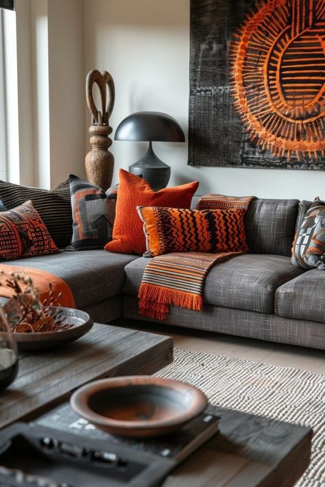 29 Afrohemian Decor Living Room Ideas to Transform Your Space 1 Afrohemian Decor, African Decor Living Room, African Living Rooms, Modern African Decor, Funky Living Room, Funky Living Rooms, African Interior Design, African Inspired Decor, African Interior