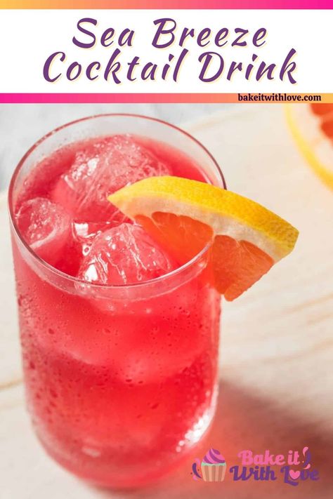 Spiked Fruit Punch, Spiked Fruit, Seabreeze Cocktail, Sea Breeze Cocktail, Bay Breeze Cocktail, Batch Cocktails, Cranberry Cocktail, Cocktail Ideas, Fruit Punch