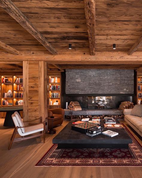 1.3 • Instagram Chalet Interior Design Ideas, Modern Chalet Interior Design, Modern Ski Chalet Interiors, Swiss Chalet Interior, Chalet Style Homes Interior, Ski Lifestyle, Ski Chalet Interior, Chalet Living Room, Chalet Kitchen