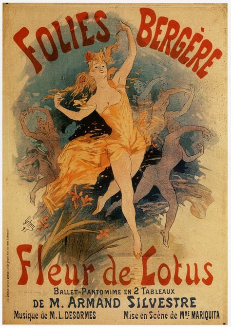 Beautiful Vintage Art Nouveau Posters From the Turn of the Century Art Nouveau Graphic Design, French Posters, Vintage Italian Posters, Jules Cheret, Vintage French Posters, Ballet Posters, Art Nouveau Poster, French Poster, Pantomime