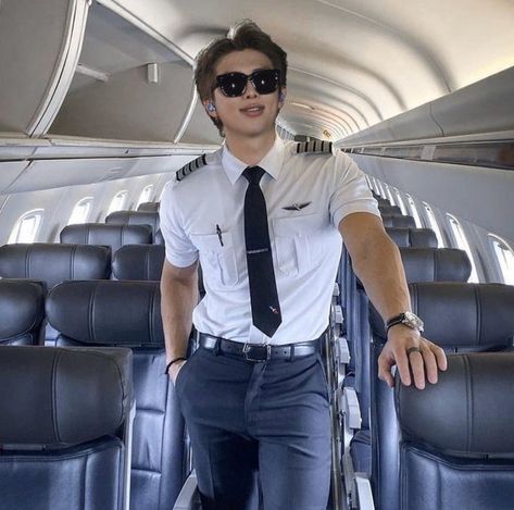 Pilot Namjoon Man In Uniform, Pilot Uniform, Bts Rap Monster, Hyun Bin, Men In Uniform, Well Dressed Men, Rap Monster, Asian Men, Korean Actors