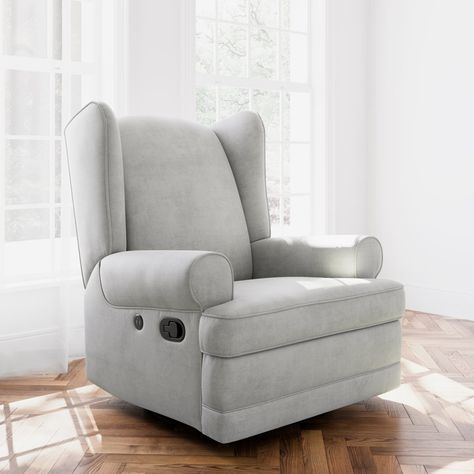 Storkcraft Serenity Swivel Reclining Glider Rocking Chair with USB & Reviews | Wayfair Reclining Glider, Nursery Glider Chair, Nursery Glider Rocker, Nursery Recliner, Nursery Rocker, Recliner With Ottoman, Glider Rocking Chair, Swivel Recliner Chairs, Glider And Ottoman