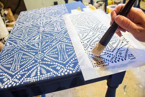 Stenciling Boho Stencil, Floor Tile Stencils, Wall Painting Stencils, Mandala Wall Stencil, Tile Stencils, Stenciled Table, Furniture Stencils, Colorful Room, Bird Stencil