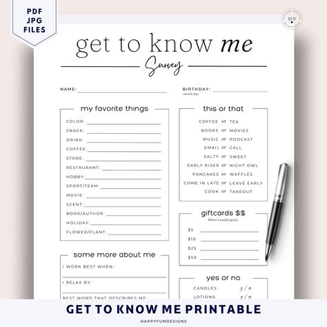 Employee All About Me Form, Employee Getting To Know You Form, Staff Favorites Questionnaire, Staff All About Me Template, Get To Know Employee Questions, Employee About Me Sheet, Staff Get To Know You Questions, Get To Know Your Employees Questions, New Employee Get To Know You Questions