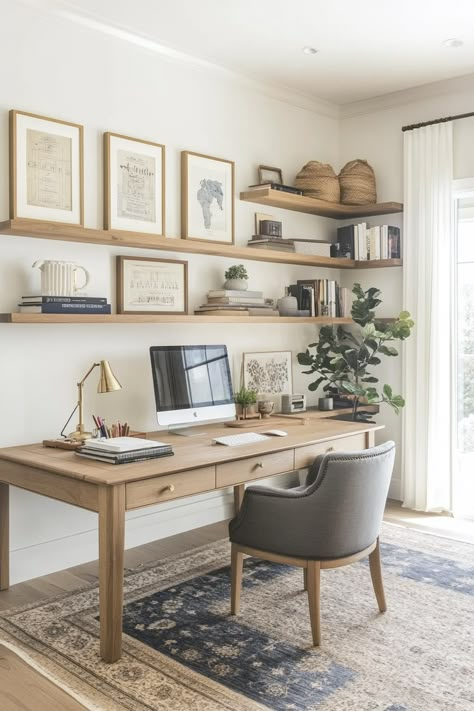 45 Tiny Home Office Ideas - TastyInteriors Turning Office Into Bedroom, Home Office Off Entryway, Ideas For Small Office Space Decor, Big Home Office Ideas, California Home Office, Study Room Guest Room, Home Office Earthy, Home Office Floor Plan Layout, Home Office Apartment Small Spaces