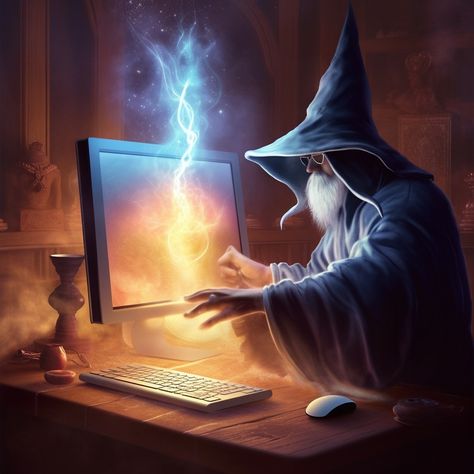 It's becoming popular now. AI is taking over the world to the next level❤️‍🔥🔥 Merlin The Wizard, Old Wizard, Seni Arab, Witch Pictures, Fantasy Wizard, Native American Artwork, Fantasy Story, Witch Art, Medieval Fantasy