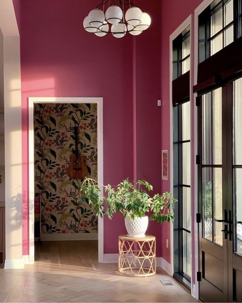 The Best Farrow and Ball Pinks In 19 Real Homes 19 Farrow And Ball Pink Hallway, Rangwali Farrow And Ball Living Room, Farrow And Ball Rangwali, Rangwali Farrow And Ball, Pink Farrow And Ball, Country Hallway, Farrow And Ball Living Room, Pink Hallway, Hallway Interior