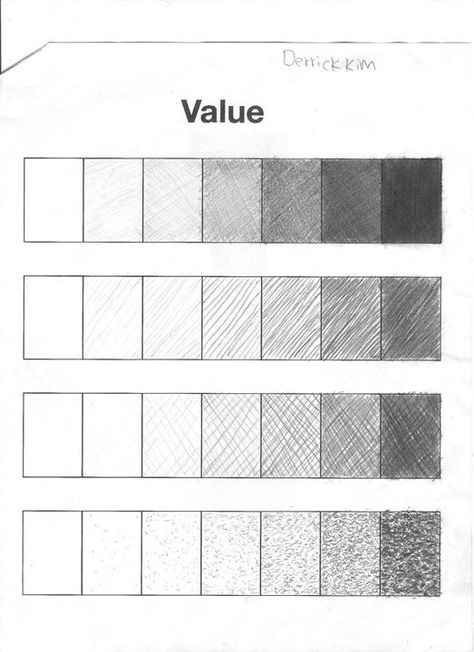 In colorimetry and color theory, lightness, also known as value or tone, is a representation of variation in the perception of a color or color space's brightness. It is one of the color appearance parameters of any color appearance model. Value Scale, Pencil Shading Techniques, Value Drawing, Geometric Shapes Art, Texture Drawing, Shading Techniques, Art Worksheets, Value In Art, Sketching Techniques