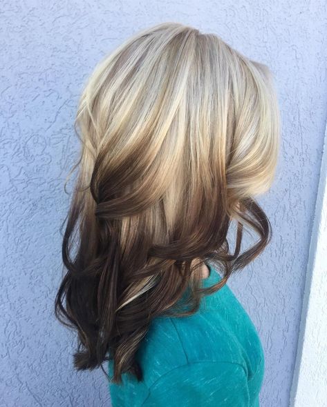 Reverse Ombré Hair, Blonde To Brown Ombre Hair, Highlights For Blondes, Ghost Roots, Blonde Undercut, Reverse Ombre Hair, Brown Ombre Hair Color, Reverse Balayage, Reverse Ombre