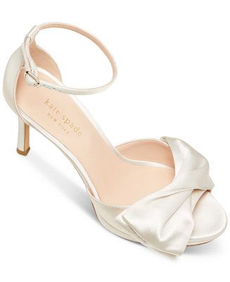 Bridal Satin Dress, Bride Heels, Elegant Wedding Shoes, Kate Spade Bridal, Satin Wedding Shoes, Kate Spade Heels, Ivory Heels, Bridal Shoes Low Heel, Satin Evening Dress