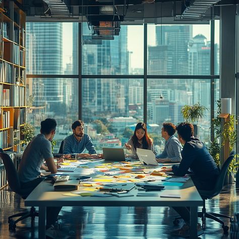 Corporate Meeting #WorkLife: A group of #BusinessEngagement engaged in a meeting at a large table in a modern #Workspace. #Teamwork #Collaboration #urban #DigitalArt #AIImagery #VisualContent ⬇️ Download and 📝 Prompt 👉 https://stockcake.com/i/corporate-meeting-discussion_1209710_667113 Corporate Meeting Aesthetic, Business Meeting Photography, People Collaborating, Ideal Workplace, Corporate Aesthetic, Booktok Aesthetic, Strategy Meeting, Modern Workspace, Corporate Meeting