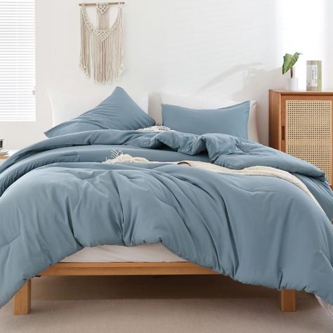 Soft Lightweight and Warm Light Blue comforter Set King- Soft and lightweight microfiber material ensures a comfortable and cozy sleep Warm breathable and suitable blue comforter for colder nights without feeling too heavy or stuffy Light Blue comforter King Size- Boho king size comforter set provides a perfect fit for the king bed Ideal for your king size bedding sets, making it a must-have for your bedroom Elegant Light Blue comforter- Designed with grayish blue color, this blue aesthetic comforter can add elegance and boho style to any bedroom or guest room great gift ideas for your family members or friends for special occasions or holidays Affordable and great Value Dusty Blue King Size comforter Set- Made of durable microfiber, the blue king size comforter set is easy to care for and Blue Comforter, Grayish Blue, Comforter Set, Dusty Blue, Comforter Sets, Queen, Bed, Blue