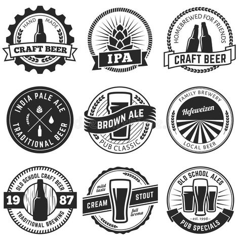 Craft Beer Logo, Beer Logo Design, Pub Logo, Craft Beer Labels, Beer Label Design, Etiquette Vintage, Beer Art, Beer Logo, Beer Brands