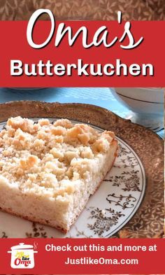 Omas German Recipes, German Kuchen Recipes Germany, German Streusel Cake, Just Like Oma Recipes, German Crumb Cake, German Desserts Easy, Apple Kuchen Recipe German, German Kuchen Recipes, Butter Kuchen Recipe