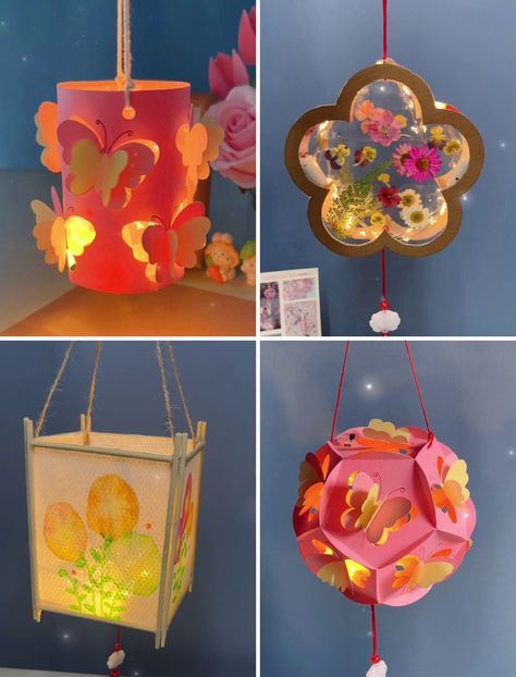 Easy Vesak Lantern Ideas, Easy Diwali Lantern, Lantern Ideas Paper, Latern Making Competition, Diy Lantern Lamp, How To Make Lamps At Home Diy, Easy Lantern Diy, Creative Lantern Ideas, Lantern Making For Kids