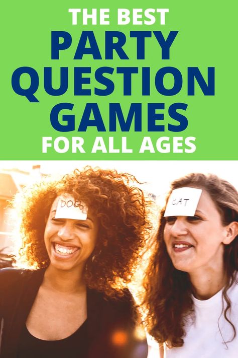 Best Party Games With Questions - party games for adults, party games for teens and party games for kids! Best party game ideas for question and answer games! #partygames #gameideas #groupgames Engaging Games For Adults, Party Games For Small Groups, Fun Teen Party Games, Dinner Party Games For Adults, Best Friends Game, Couple Party Games, Best Party Games, Games For Parties, Christmas Party Games For Groups