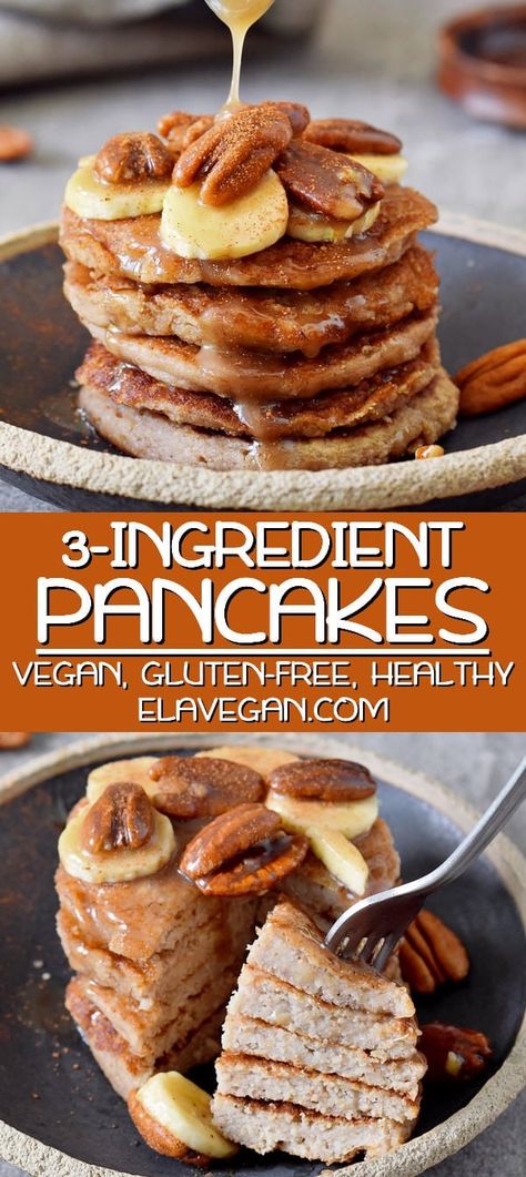 Banana Pancakes Vegan Gluten Free, Banana Pancakes Vegan Easy, Gluten Free Vegan Pancake Recipe, 3 Ingredient Pancakes Vegan, Gluten And Egg Free Pancakes, Vegan Oats Pancakes, Healthy Dairy Free Pancakes, Banana Pancakes Healthy Vegan, Gluten Free Dairy Free Egg Free Pancakes