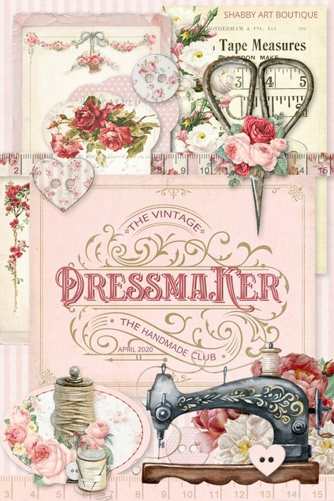 The April kit for the Handmade Club - The Vintage Dressmaker - Shabby Art Boutique Stary Papier, Shabby Art Boutique, Leaf Coasters, Snippet Rolls, Grafika Vintage, Ribbon Holders, Vintage Lavender, Rasy Koni, Free Vintage Printables