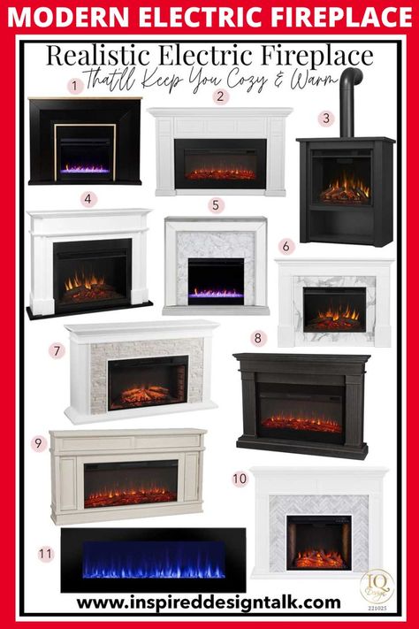 realistic electric fireplace Classy Electric Fireplace, Primary Bedroom Electric Fireplace, Electric Fireplace Ideas Bedroom, Electric Fireplace Ideas With Mantle, Modern Electric Fireplace Lowe's, Living Room Electric Fireplace Ideas, Deleo Electric Fireplace, Decor For Dresser, Electric Fireplace Ideas