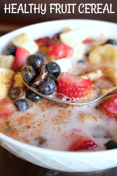 Healthy Fruit Cereal! Enjoy the colors and textures of cereal without all the processed, sugary aspects of store bought cereal. This healthy fruit cereal is a delicious and fun way to start your day! #vegan #vegetarian #homemade #healthy #healthybreakfastrecipes #breakfast #breakfastrecipes #fruitrecipes #kidfriendlyrecipes #cereal Vegan Cereal, Breakfast Cereal Recipes, Beginner Vegan, Quick Vegan Dinner Recipes, Coconut Water Recipes, Fruit Cereal, Plant Based Recipes Breakfast, Clean Breakfast, Vegan Gluten Free Desserts