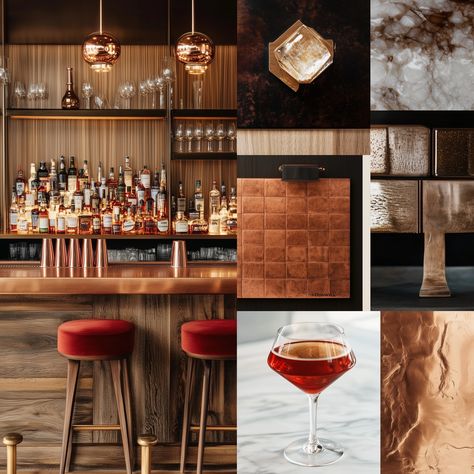 Bar Mood Board, Restaurant Mood Board, Urban Bar, Mood Board Interior, Bar Interior Design, Visual Board, Material Palette, Bar Interior, Interior Design Mood Board