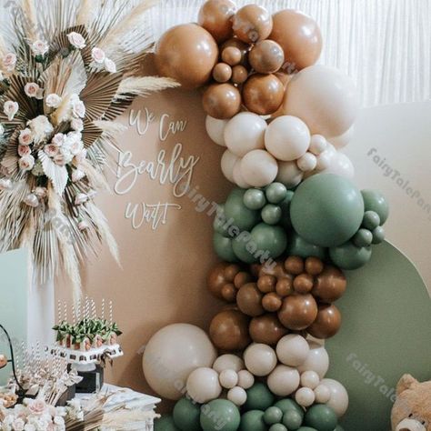 【✨✨ SUPPLEMENTARY NOTE】 Our balloons arch was shot in the strong light, which is a little different from the balloon you just get. 【 ✨✨ BEST QUALITY IN THE MARKET】Hosting an event is already stressful , the last thing you need is to worry how long your balloons will last . Balloons are made of Balloon Arch Prices, Green Balloon Arch, Baby Shower Verde, Quinceanera Theme, Green Quinceanera, Blush Balloons, Surprise Baby Shower, Balloon Garland Diy, Beige Baby