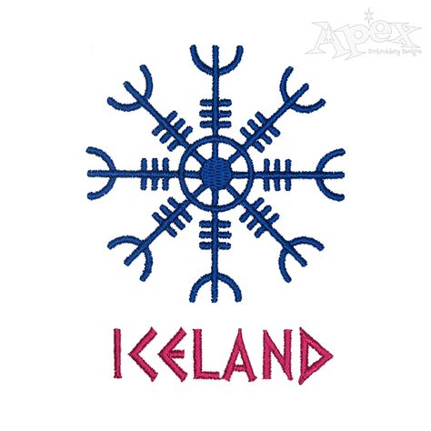 Iceland Flag and Snowflake Embroidery Design Iceland Embroidery, Icelandic Embroidery, Artisanal Bakery, Iceland Flag, Snowflake Embroidery, Love Symbols, Kids Activities, Tattoos And Piercings, Iceland