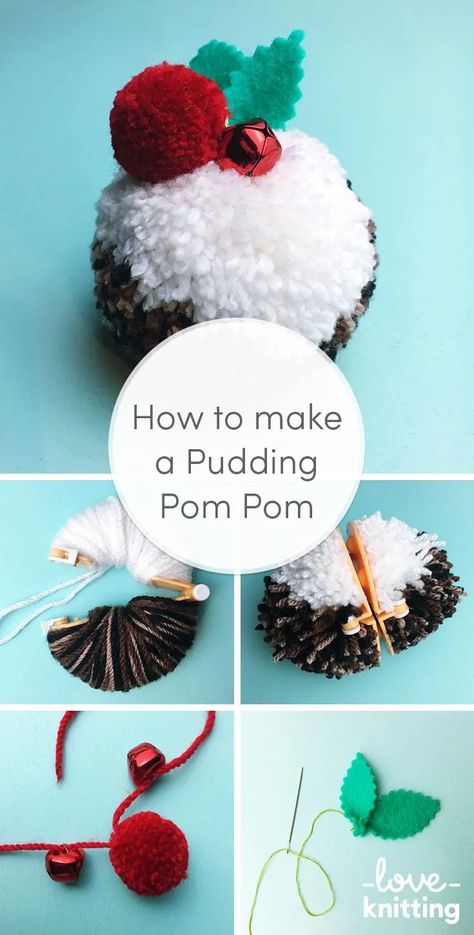 Pompom Tutorial, Christmas Pom Pom, Pom Pom Crafts, Christmas Pudding, Christmas Sewing, Christmas Makes, Christmas Knitting, Christmas Activities, Xmas Crafts