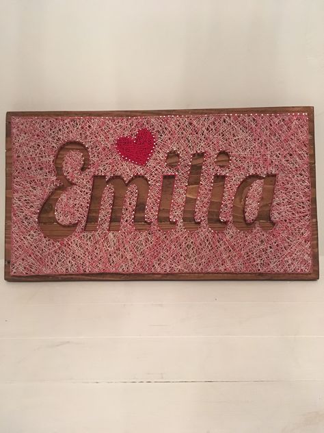 Child’s name string art Name String Art, String Art Names, String Art Letters, فن الرسم بالمسامير, String Wall Art, Nail String Art, String Art Patterns, S Name, String Art Diy