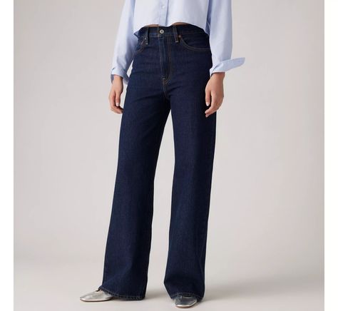 Ribcage Wide Leg Jeans - Blue | Levi's® GB Levi's Ribcage, Ribcage Jeans, Levis Ribcage, Levi Jeans Women, 90s Inspired, Rib Cage, Slim Leg, Jeans Flare, Slim Legs