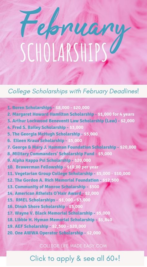 February Scholarships, Scholarship Tips, Scholarships 2023, College Help, College Apps, Grants For College, School Scholarship, College Preparation, College Resources