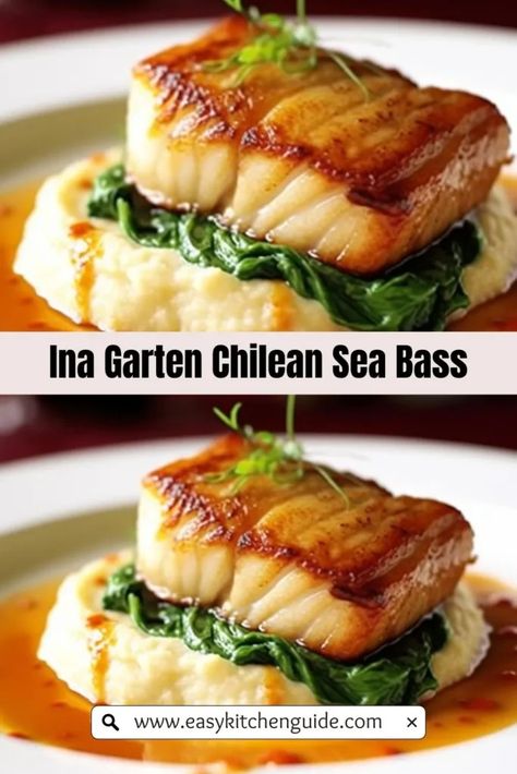 Ina Garten Chilean Sea Bass Chilean Sea Bass Recipe, Sea Bass Recipe, Bass Recipe, Sea Bass Recipes, Seafood Medley, Seafood Recipes Healthy, Healthiest Seafood, Healthy Herbs, Grilled Seafood