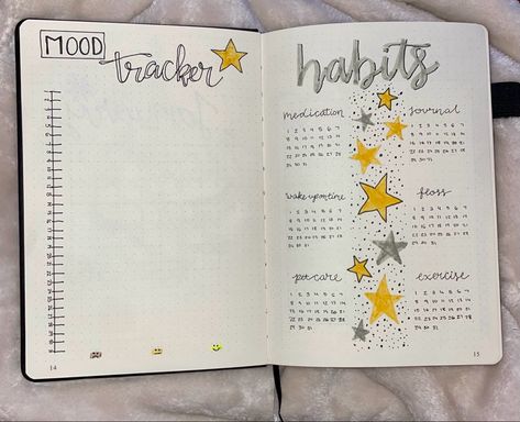 January Habit Tracker, January Mood Tracker, Mood And Habit Tracker, January Bullet Journal Mood Tracker, Bullet Journal Lines, 2025 Journal, January Bujo, 2024 Bujo, Bucket List Journal