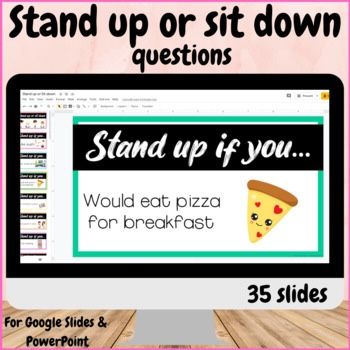 Stand Up If Game, Stand Up If Icebreaker, First Grade Ice Breaker Activities, Sit Or Stand Game, Sit Down If Game Questions, Stand Up Sit Down Game Questions, Ice Breaker Activities For Kids, Ice Breaker Games For Kids, Ice Breaker Games For Adults