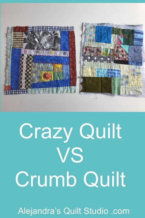 Crazy Scrap Quilts, Denim Crazy Quilt, Crumb Block Quilt, Crazy Quilt Projects, Crazy Quilt Tutorials How To Make, How To Make A Crumb Quilt, Crumb Quilting Ideas, Crazy Patchwork Tutorial, Crumb Quilt Blocks